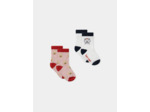 Lot de 2 paires de chaussettes à rayures ou uni blanc Bébé Garçon