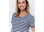 Tee-shirt marinière manches courtes en mélange coton rayé MARINE Femme