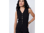 Gilet sans manches uni NOIR Femme
