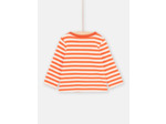 T-shirt écru et orange réversible pour bébé garçon