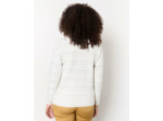 Pull épais rayé BLANC Femme