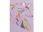 T-shirt violet animation loup avec broderies pour fille