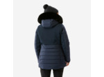 Veste de ski chaude mi-longue femme, 100 bleu marine