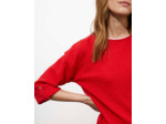 Top manches 3/4 uni ROUGE Femme