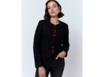 Veste courte contenant de la laine unie NOIR Femme