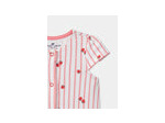 Combinaison courte à rayures corail et imprimé fraises pour bébé fille