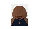 Sweat à capuche zippé bleu foncé et marron pour garçon