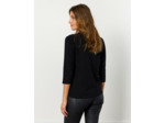 Pull fin uni décoré NOIR Femme