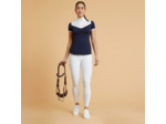 Polo de concours équitation manches courtes Femme - 500 marine