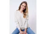 Pull épais en mélange laine uni BEIGE Femme