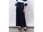 Pantalon 7/8 droit uni MARINE Femme