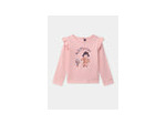 T-shirt rose imprimé à manches longues pour fille