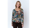 Pull fin en mélange cachemire imprimé MULTICOLORE Femme