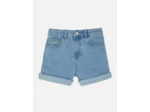 Shorts mom en denim à revers