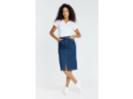 Jupe midi en denim brut
