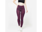 Legging de fitness en coton femme, violet cerise