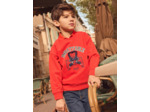 Sweat-shirt rouge à broderie lion Garçon