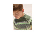 Pull jacquard blanc et vert pour garçon