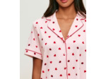 Chemise en jersey côtelé avec motifs cœurs et coccinelles
