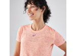 T-shirt de padel femme manches courtes technique respirant - Orange corail