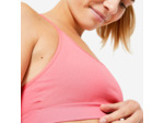 Brassière côtelée sans couture maintien léger Femme, Rose
