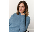 Pull épais uni BLEU Femme