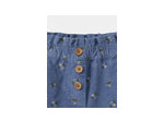 Short en velours bleu à fleurs pour fille