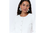 Gilet manches 3/4 uni BLANC Femme