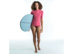 Tee shirt anti uv surf top 100 manches courtes femme vieux rose