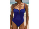 Maillot de bain 1 pièce extensible avec bijou métallique,Maillot de bain 1 pièce extensible avec bijou métallique;${refinementColor}