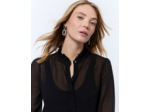 Chemisier manches longues uni NOIR Femme