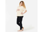 Tee-shirt grossesse yoga allaitement manche courte beige