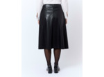 Jupe midi uni NOIR