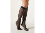 Chaussettes hautes transparentes à motif losanges