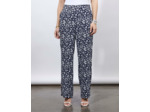 Pantalon long imprimé à fleurs MARINE Femme