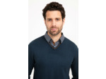 Pull Uni Col V Avec Chemise