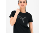 Tee shirt imprimé logo Puma femme - noir