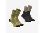 Chaussettes randonnée - hike 500 high trendy khaki et gris x2 paires