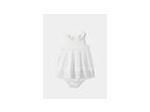 Robe écru à col brodé pour bébé fille