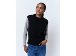 Pull épais en mélange laine uni NOIR Femme