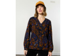 Blouse manches longues imprimée NOIR Femme