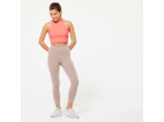 Débardeur CROP TOP Fitness Femme - 520 côtelé corail pastel