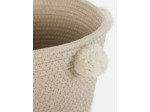 Panier de rangement tressé à pompons