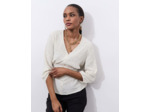 Blouse manches 3/4 unie ECRU Femme