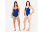 Maillot de bain 1 pièce natation Femme - Heva Joy zip bleu