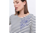 Tee-shirt marinière manches longues en mélange coton rayé MARINE Femme