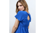 Robe midi unie BLEU
