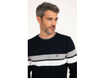 Pull col rond rayé Bande Placée