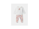 Pyjama bébé fille avec broderie lapin et imprimé floral