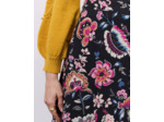 Jupe midi imprimé à fleurs NOIR